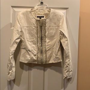 LIGHTLY WORN WHITE LEATHER JACKET